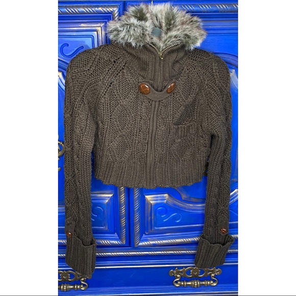 Ashley By 26 International Crop Zip Sweater Medium - Picture 2 of 3